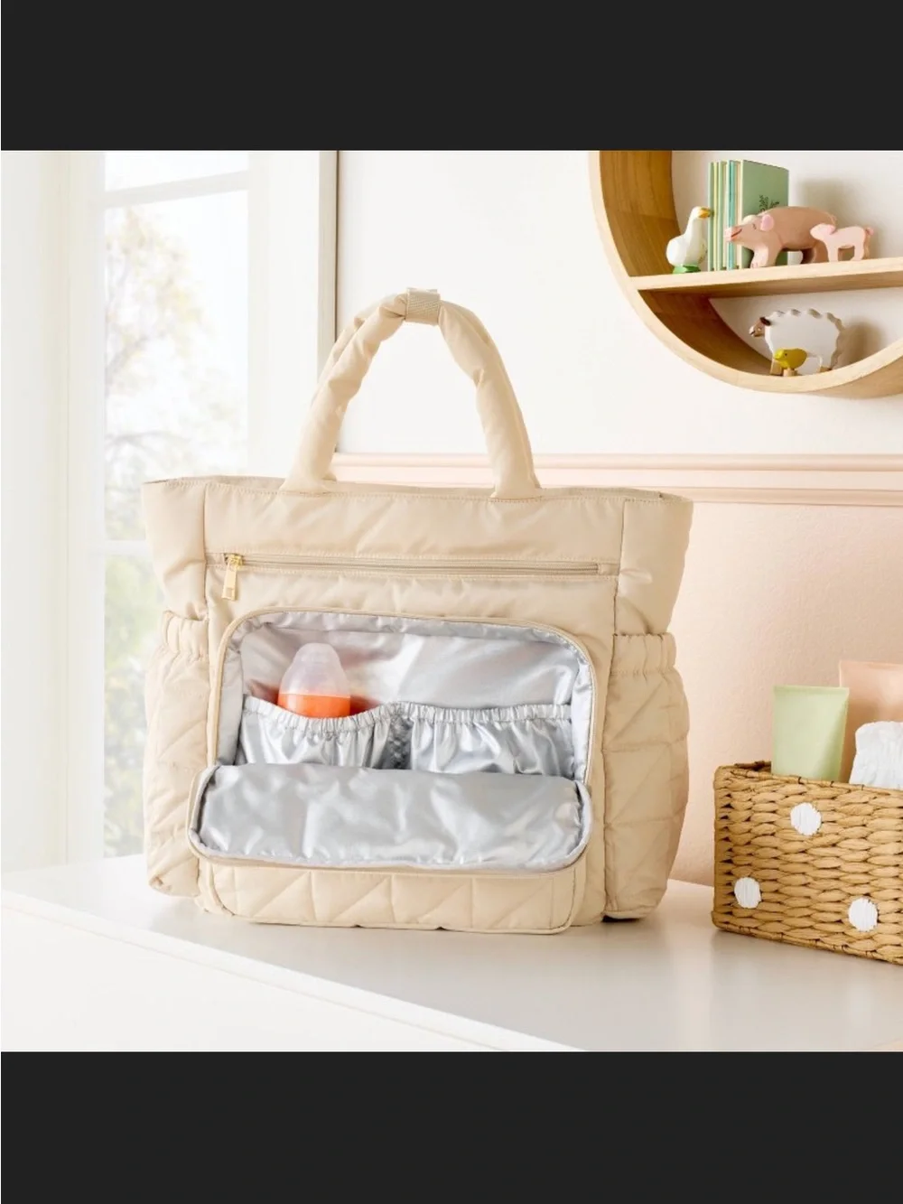 Quilted Diaper Backpack Tote Bag Cloud Island